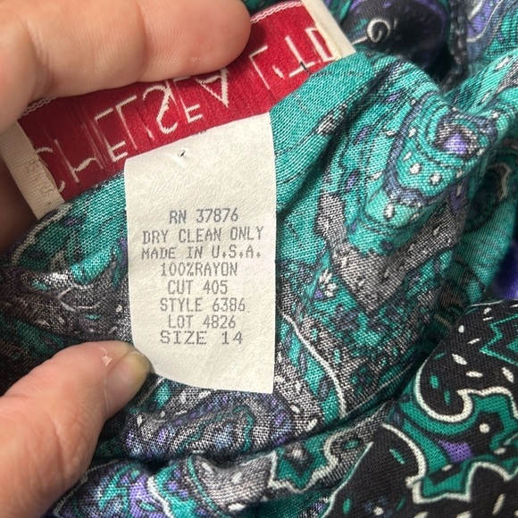 Chel’sea L’td Vintage Paisley And Floral Button Up Cropped Blouse Sz 14 A - Picture 4 of 4